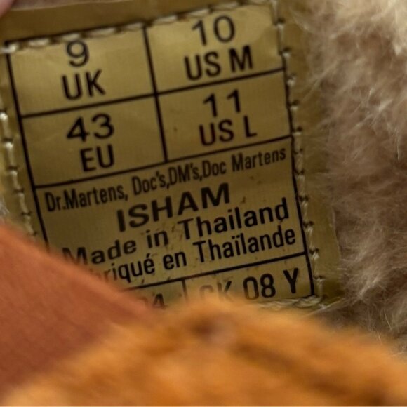 Dr. Martens Isham Tan Suede Fur-Lined Slip-On Shoes US 10 Men 11 Women New NWOT - Picture 8 of 8